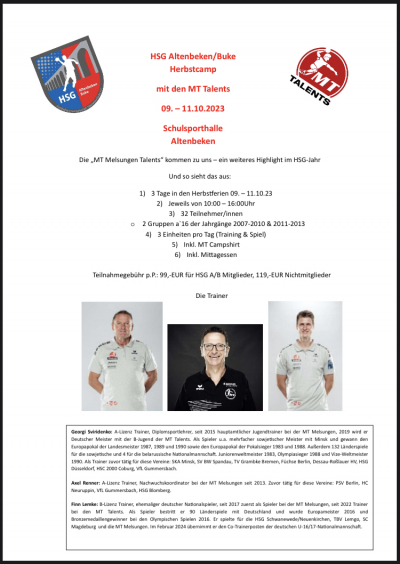 HSG Altenbeken/Buke *MT Talents Handballcamp*