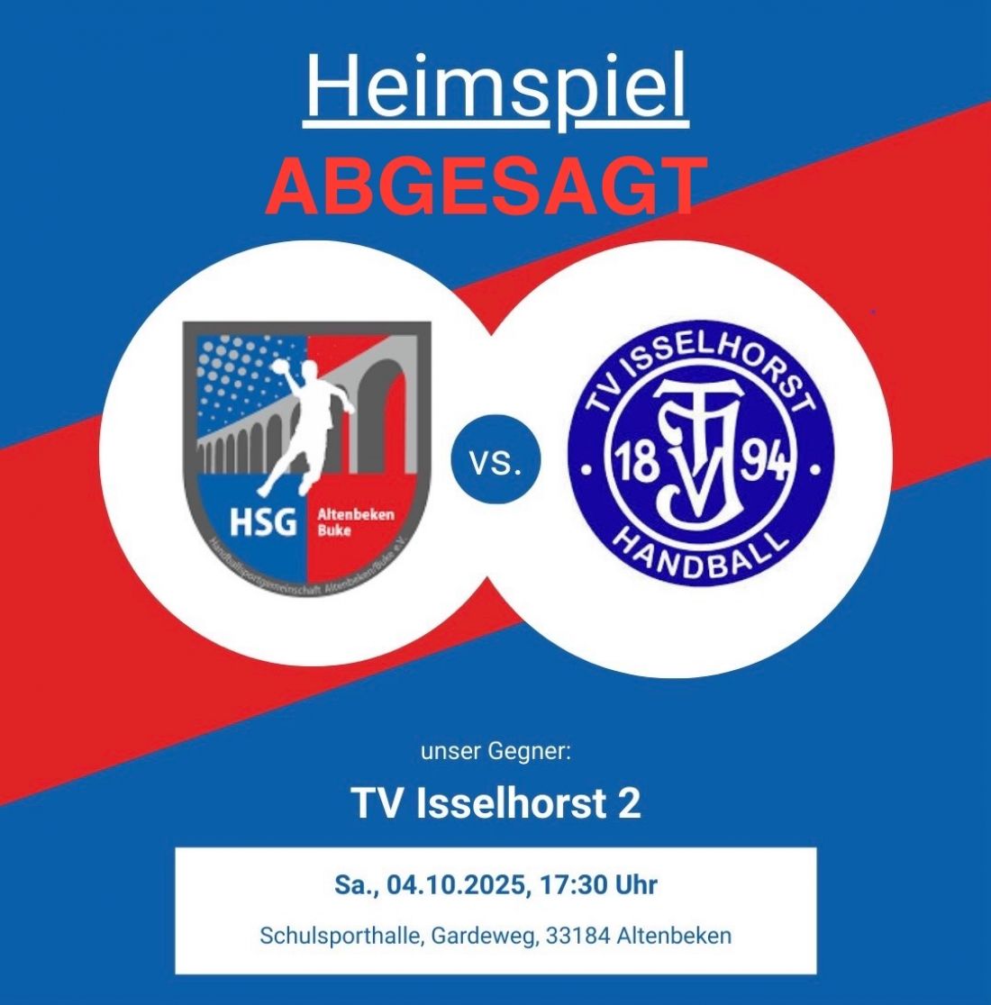 Heimspiele am Wochenende werden abgesagt
