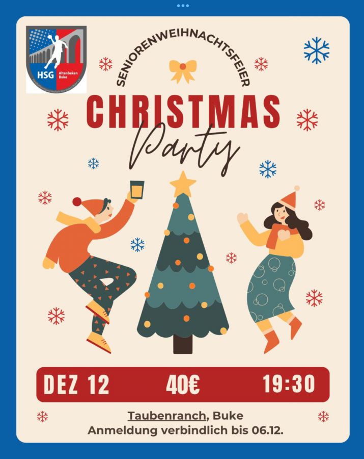 🎄Weihnachtsfeier der Seniorenmannschaften, Trainer, Unterstützer und Fans🎄