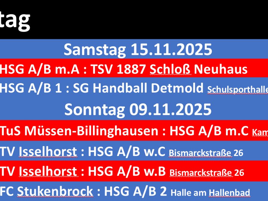 Spieltag 15.11-16.11.2025