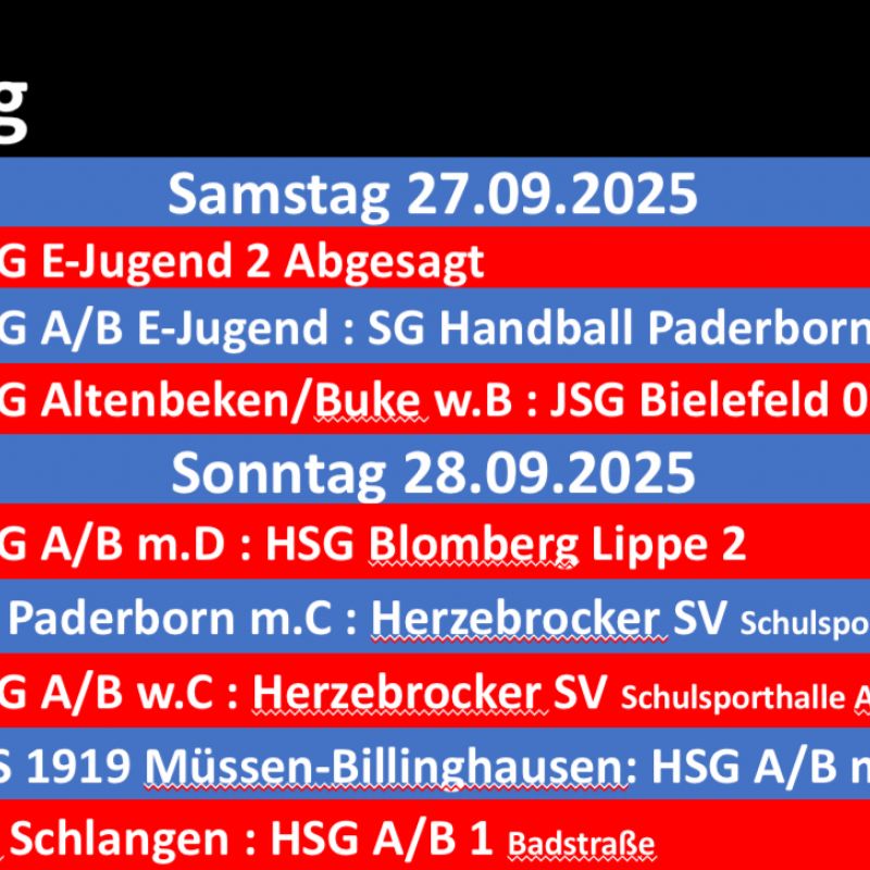 Spieltag 27.09-28.09.2025