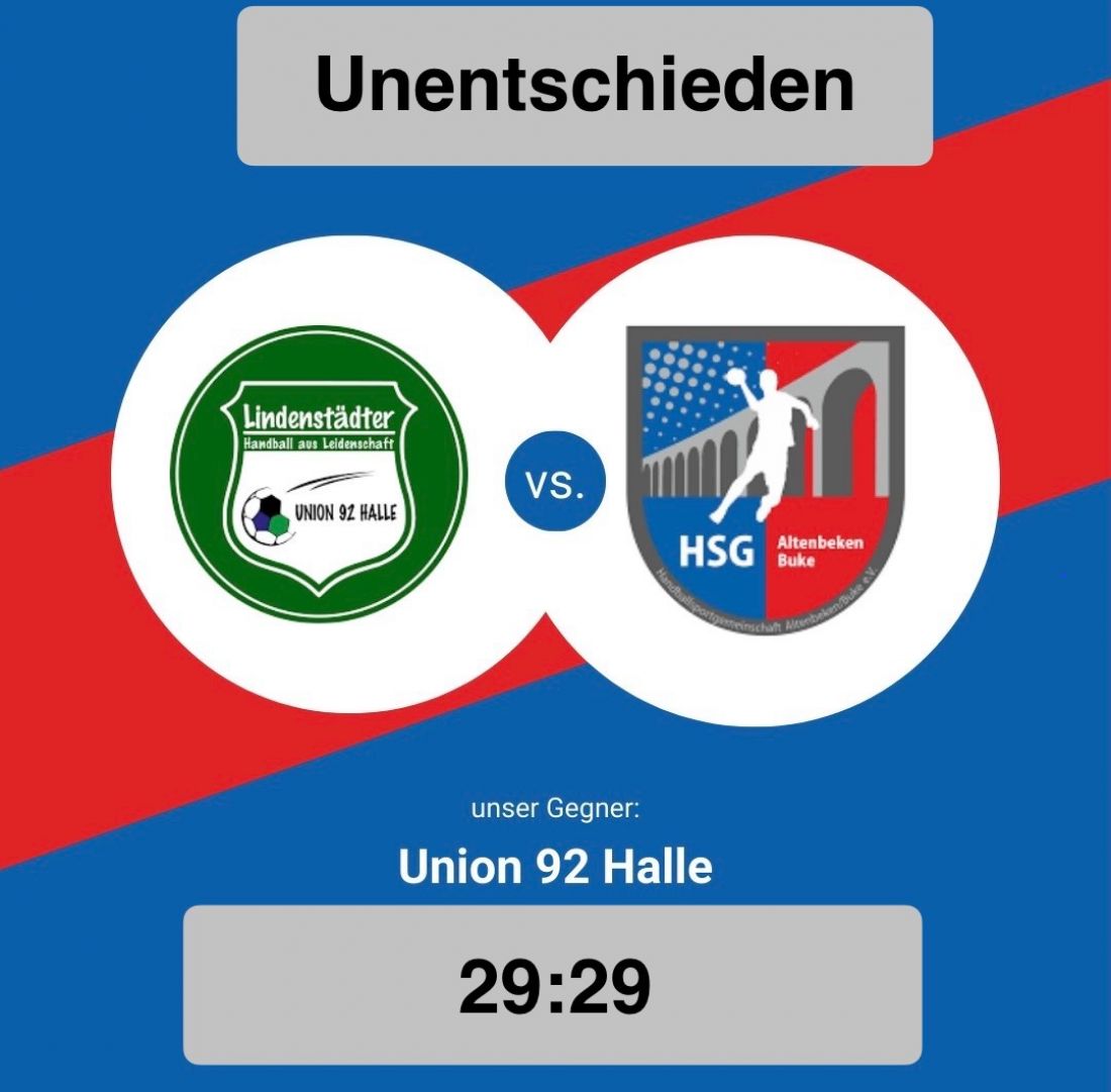 Die ERSTE trennt sich 29:29 in Halle