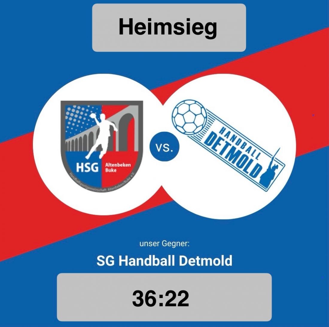 Die ERSTE gewinnt 36:22 (19:10) gegen die SG Handball Detmold