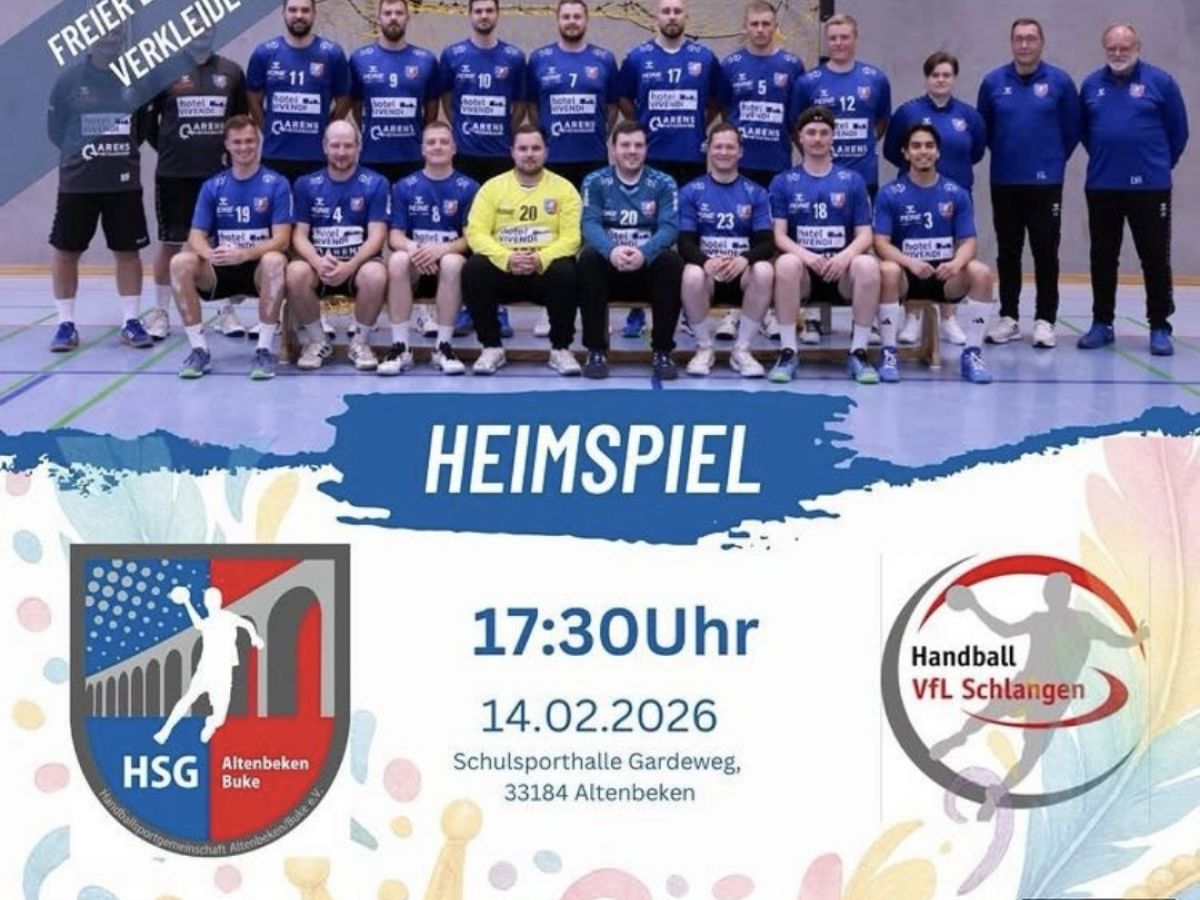 Die ERSTE empfängt den VfL Schlangen zum Derby. KostümierteZuschauende haben freien Eintritt.