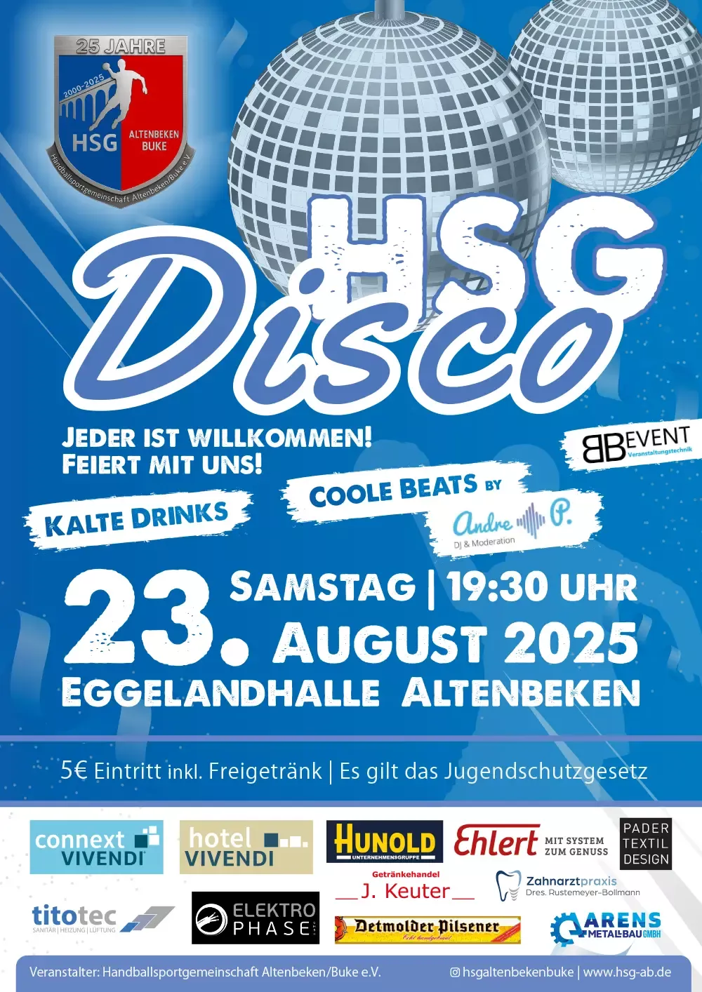 Hauptversammlung des Fördervereins der HSG am 31.10.25 HSG Disco